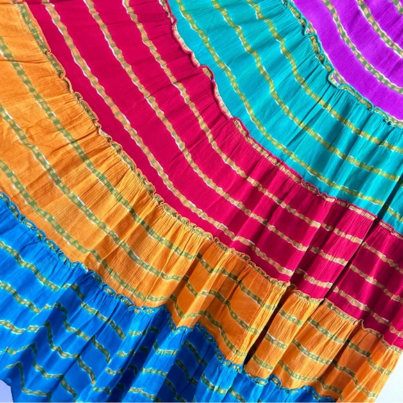 Lauren Ralph Lauren Rainbow Maxi Skirt Boho PS - Picture 5 of 6